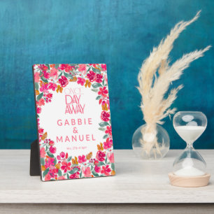 Fiesta Colourful Floral Black Rehearsal Dinner Plaque