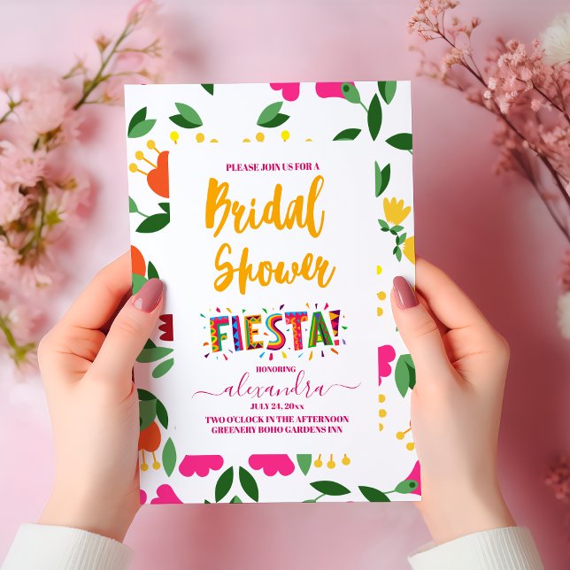 Fiesta Colourful Floral Bridal Shower Invitation (Creator Uploaded)