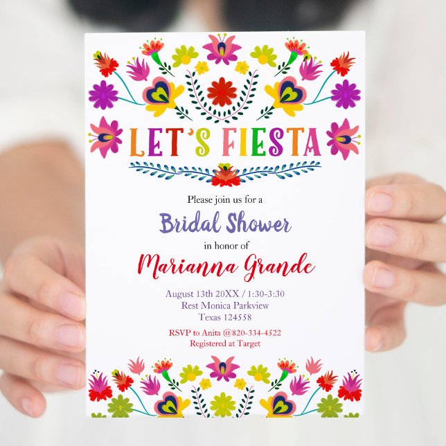 Fiesta Colourful Floral  Bridal Shower Invitation (Creator Uploaded)