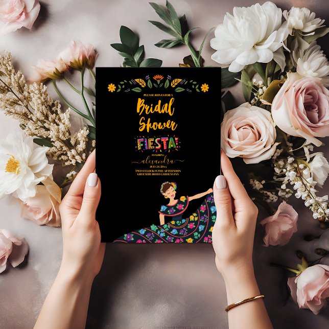 Fiesta Colourful Flowers Bridal Shower Invitation (Creator Uploaded)