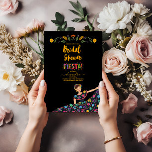 Fiesta Colourful Flowers Bridal Shower Invitation