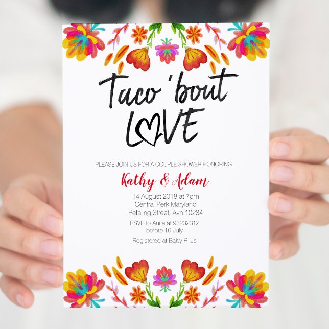 Fiesta colourful Taco about Love COUPLES SHOWER Invitation (Creator Uploaded)