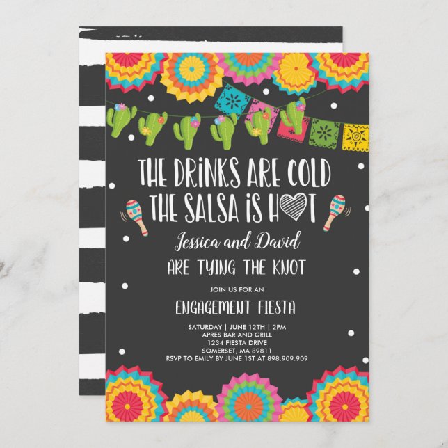 Fiesta Couples Engagement Party Bridal Fiesta Invitation (Front/Back)