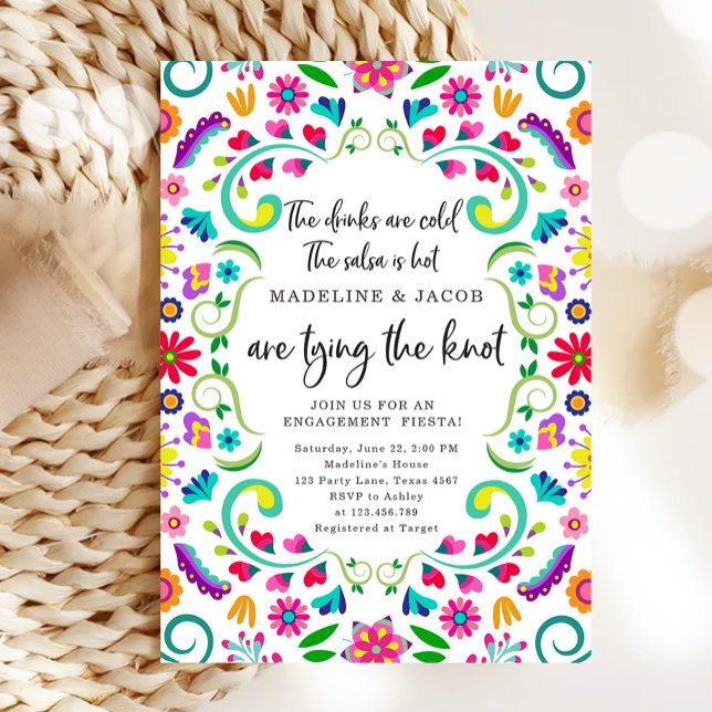 Fiesta Couples Floral Fiesta Mexican Bridal Shower Invitation (Creator Uploaded)