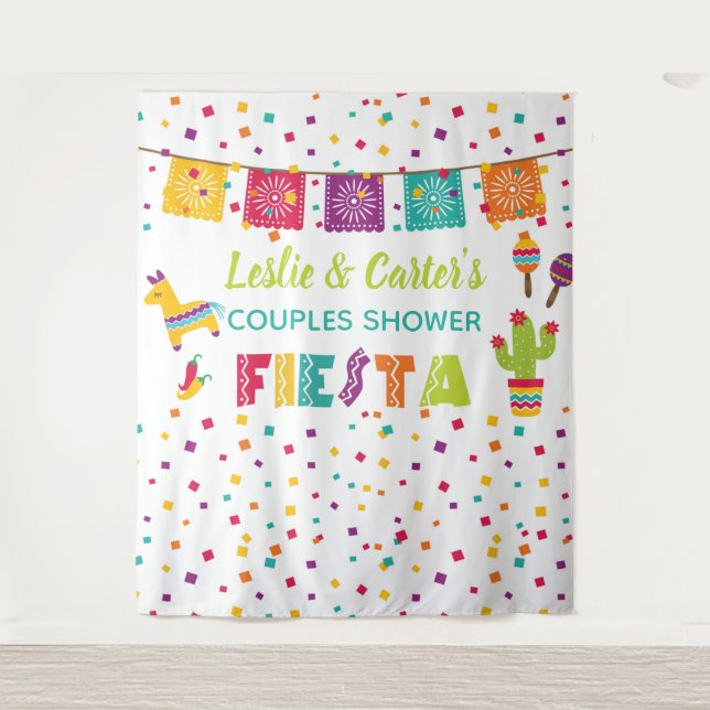Fiesta Couples Shower Backdrop - Piñata WH Tapestry (Front)