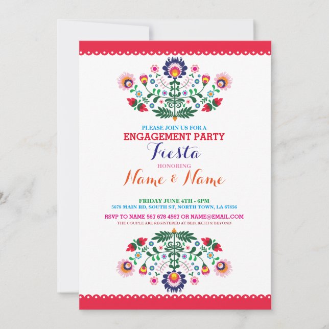 Fiesta Couples Shower Engagement Mexican Invite (Front)