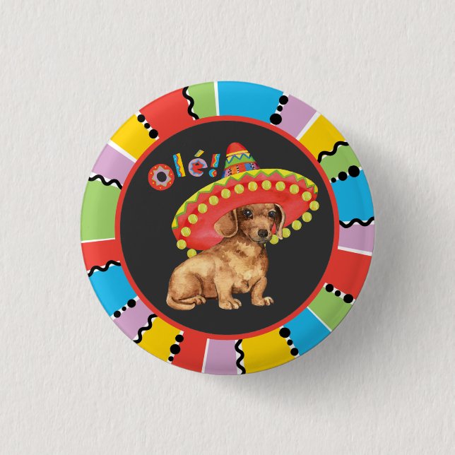 Fiesta Dachshund 3 Cm Round Badge (Front)