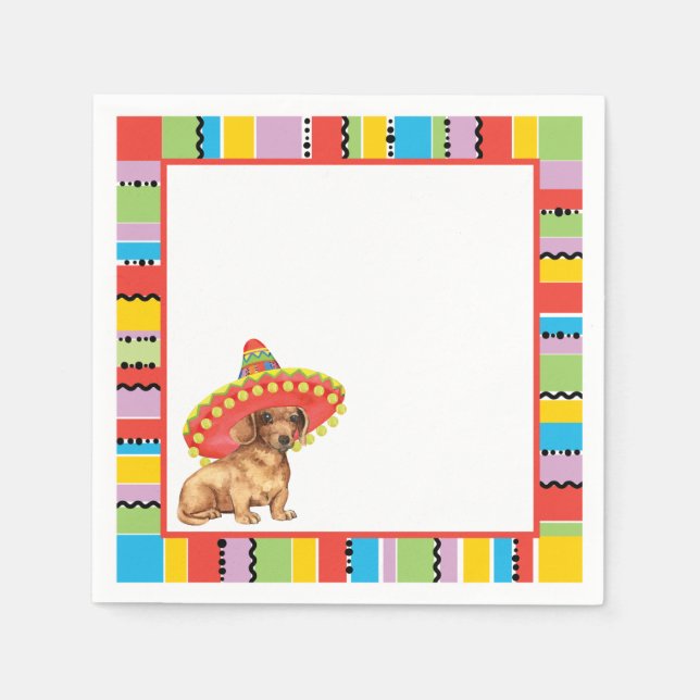 Fiesta Dachshund Napkin (Front)