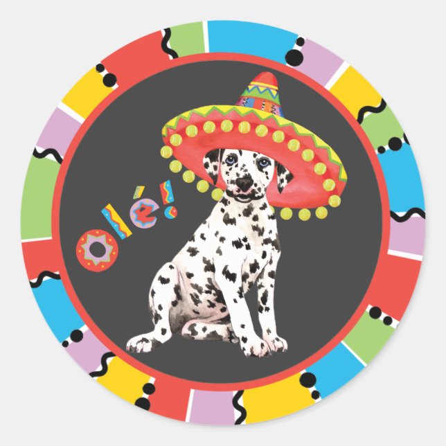 Fiesta Dalmatian Classic Round Sticker (Front)