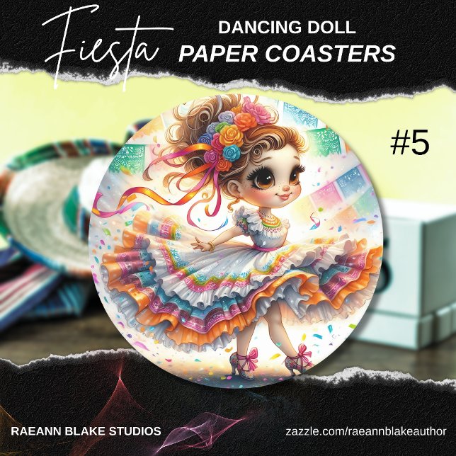 Fiesta Dancing Doll (#5) Paper Coaster Sets (Creator Uploaded)