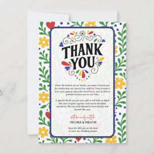 Fiesta de Amor Bold Colorful Floral Thank You Invi Invitation