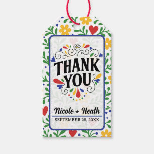 Fiesta de Amor Bold Colourful Floral Wedding Gift Tags