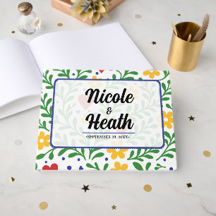 Fiesta de Amor Bold Colourful Floral Wedding Guest Book