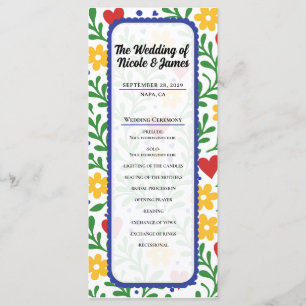 Fiesta de Amor Colourful Floral Wedding Program