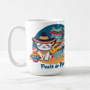 Fiesta de Bigotes Mexican Culture Cats Gift Coffee Mug