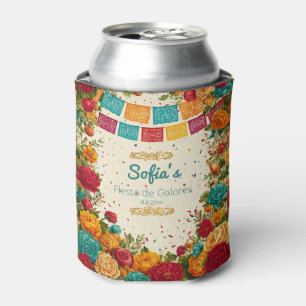 Fiesta de Colores Quinceanera, custom Can Cooler
