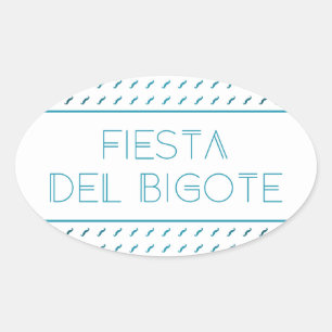 Fiesta Del Bigote Oval Sticker
