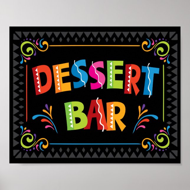 Fiesta DESSERT BAR Party Sign Print (Front)