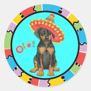 Fiesta Doberman Pinscher Classic Round Sticker