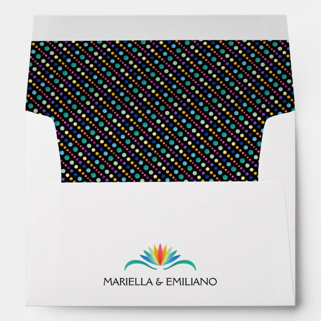 Fiesta Dots Wedding Envelope (Back (Bottom))