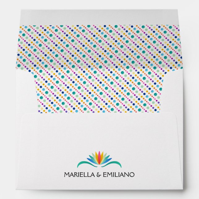 Fiesta Dots Wedding Envelope (Back (Bottom))