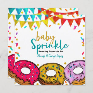 Fiesta Doughnuts Baby Sprinkle Shower Celebration Invitation