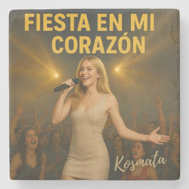 Fiesta en mi corazón - Untersetzer Stone Coaster (Front)