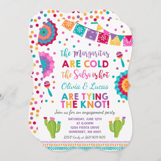 Fiesta Engagement Party Invitation Mexican Party (Front/Back)
