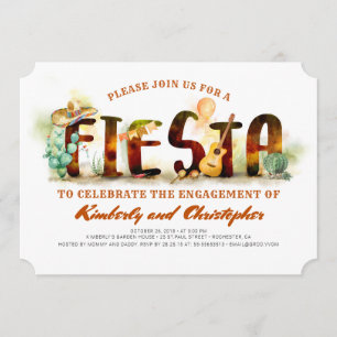 Fiesta Engagement Party Invitation Mexican Party