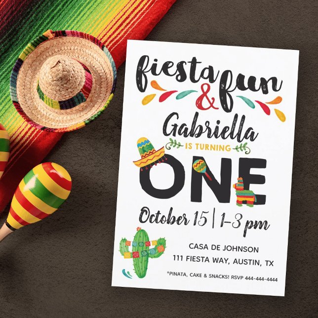 Fiesta First Birthday Invitation (Creator Uploaded)