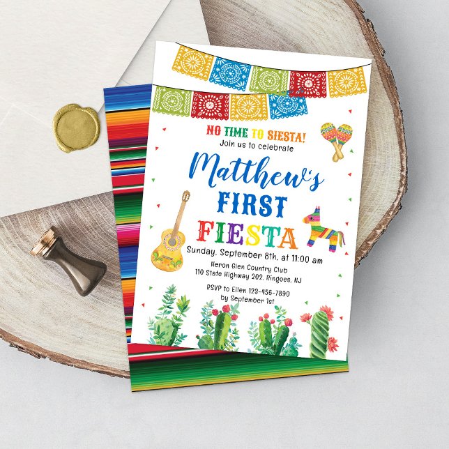 Fiesta First Birthday Invitation Boy (Creator Uploaded)
