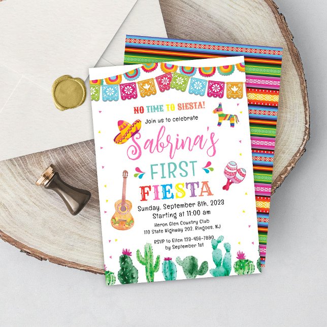 Fiesta First Birthday Invitation Girl  (Creator Uploaded)