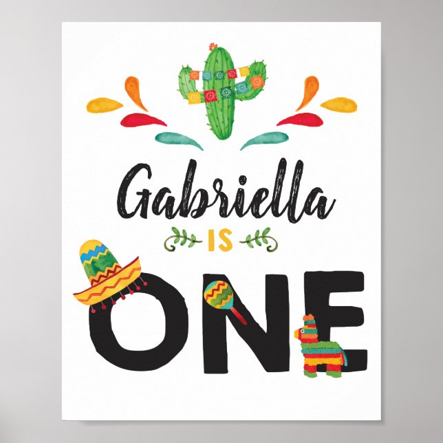 Fiesta First Birthday Sign (Front)
