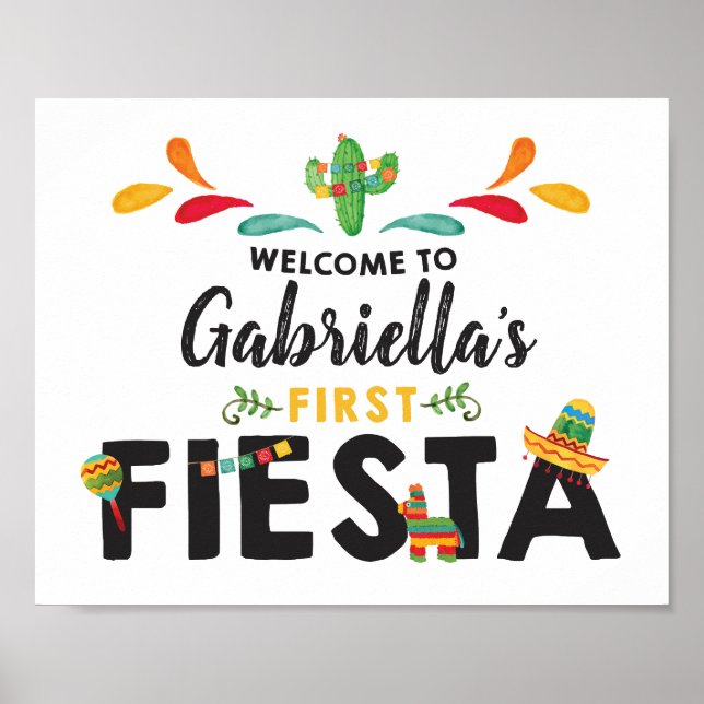 Fiesta First Birthday Welcome Sign (Front)