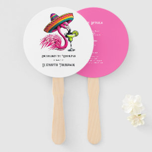 Fiesta Flamingo Bachelorette Weekend Itinerary Hand Fan