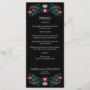 Fiesta Floral Birthday Shower Wedding Menu