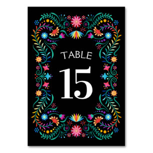 Fiesta Floral Birthday Shower Wedding Table Number