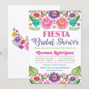 Fiesta Floral Bridal Shower Invitation