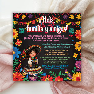 Fiesta Floral Charra Baby Shower Invitation