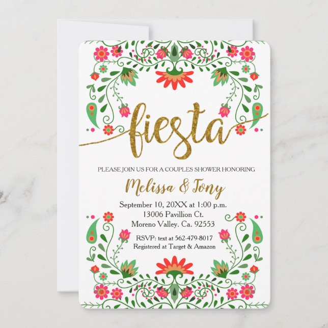 Fiesta Floral Couples Shower Invitation (Front)
