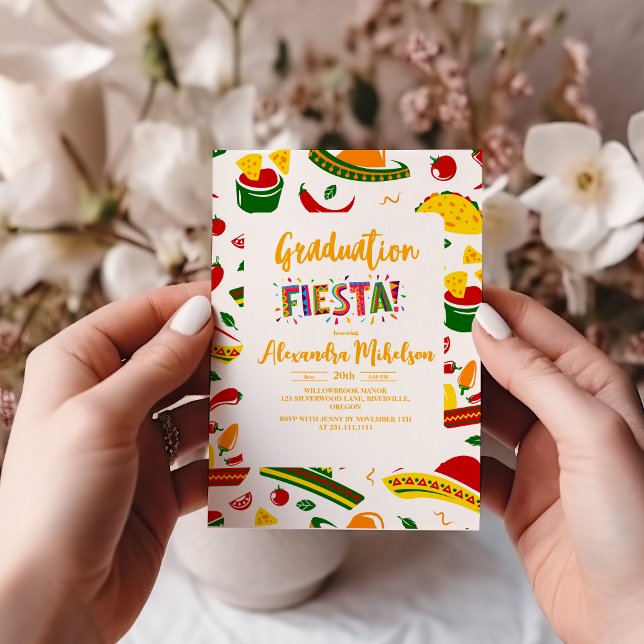 Fiesta Floral Graduation Party Mexican Invitation (Creator Uploaded)