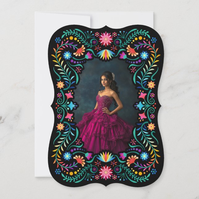 Fiesta Floral Quinceañera Wedding Save the Date (Back)