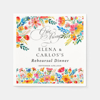 Fiesta Floral Rehearsal Dinner Napkin