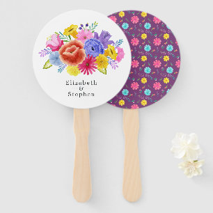 Fiesta Floral Wedding Hand Fan