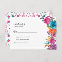 Fiesta Flowers & Mexican Embroidery RSVP Card