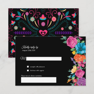 Fiesta Flowers & Mexican Embroidery RSVP Card