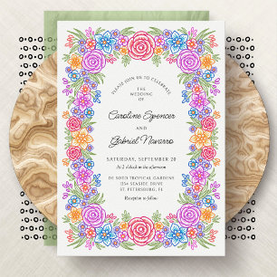 Fiesta Flowers Mexican Wedding Invitation