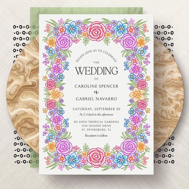 Fiesta Flowers Vivid Mexican Wedding Invitation (Creator Uploaded)
