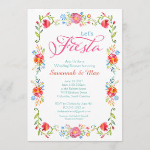 Fiesta Flowers Wedding Shower Invitation 5x7