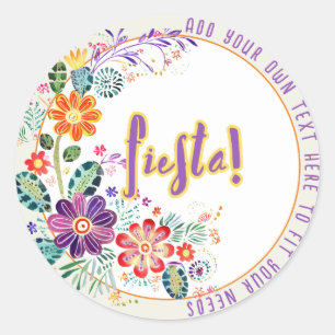 FIESTA Folkart Flowers Custom Classic Round Sticker
